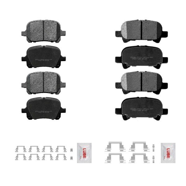 Fraxle Front and Rear Ceramic Brake Pads Set with Hardware