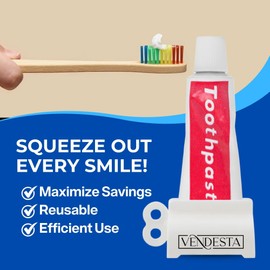 Rolling Toothpaste Squeezer by VenDesta: Refillable Toothpaste Tube Roller – Ideal for Every Bathroom
