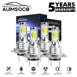AUIMSOCO H7 H7 LED Headlights Bulbs 10000K High Low Beam Kit Combo Super White Bright