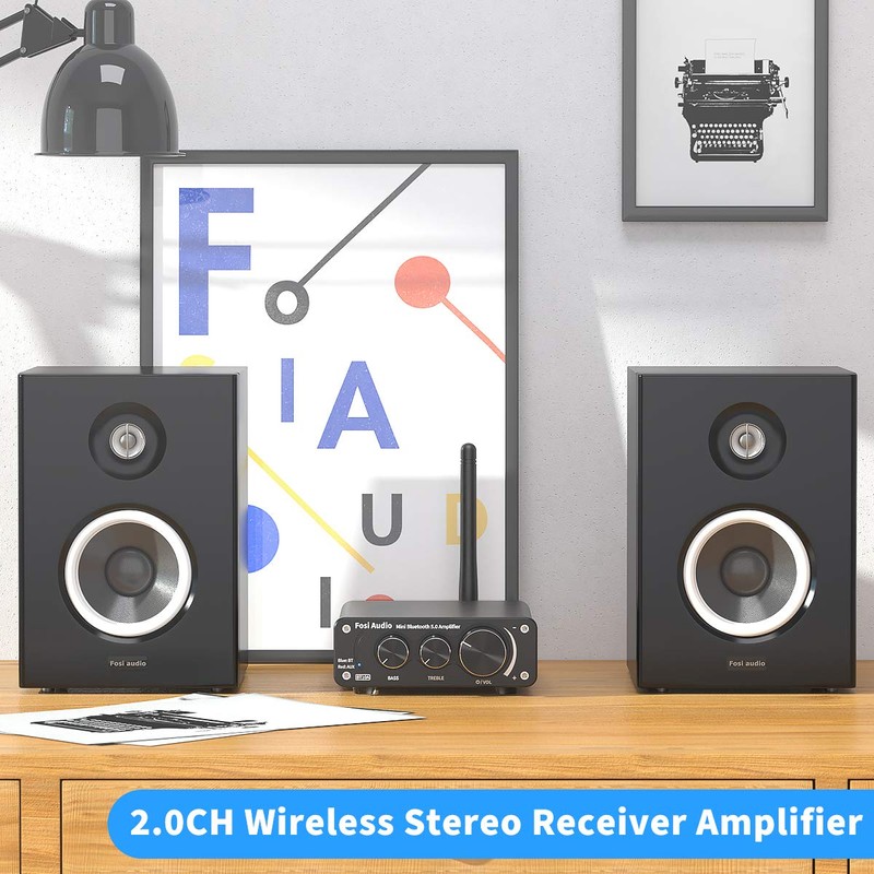 Fosi Audio BT10A Bluetooth 5.0 Stereo Audio Amplifier Receiver 2
