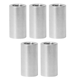 Zhooooonglf 5Pcs M10 Aluminum Spacers, Metal Spacer Aluminum Round 10.2mm ID x 16mm OD x 30mm L Thickness Screw Standoff for M10 Screw Bolts Silver