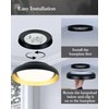 Ken & Ricky Flush Mount Ceiling Light with Remote,Black and