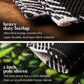 UD_G128 Combo Pack: Garden Flag Stand Black 36 in x 16 in & Garden Flag Everyday Decoration Welcome Wreath 12"x18" Double-Sided