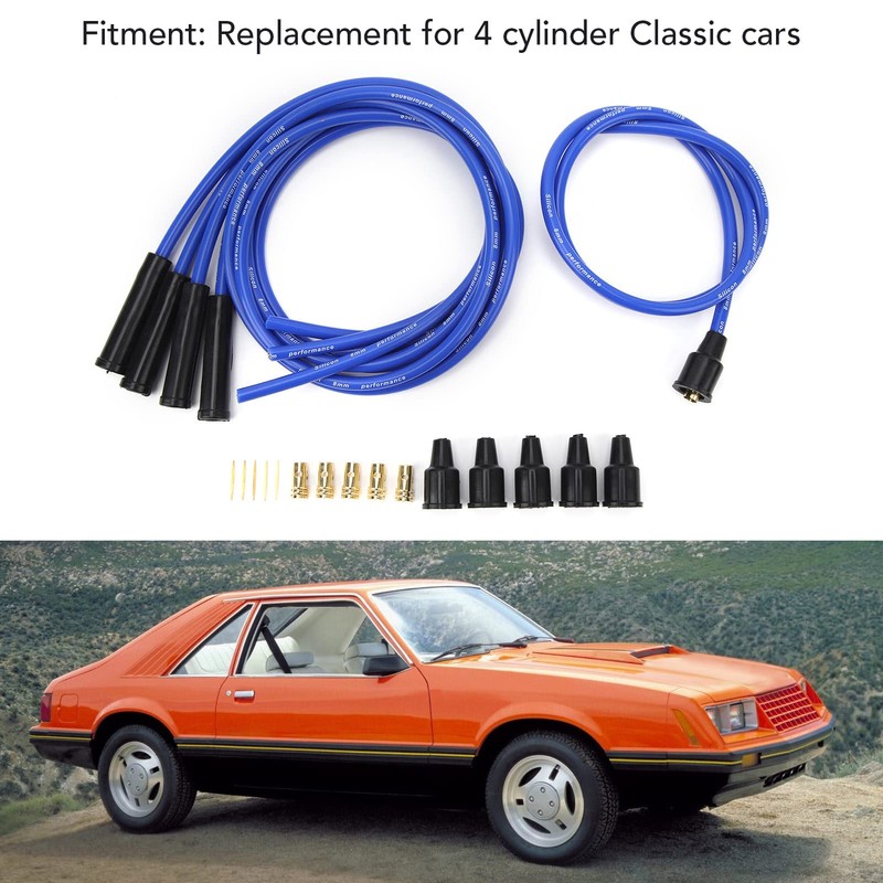 Ignition Cable, 8 mm Spark Plug Cable, 1 m Length,