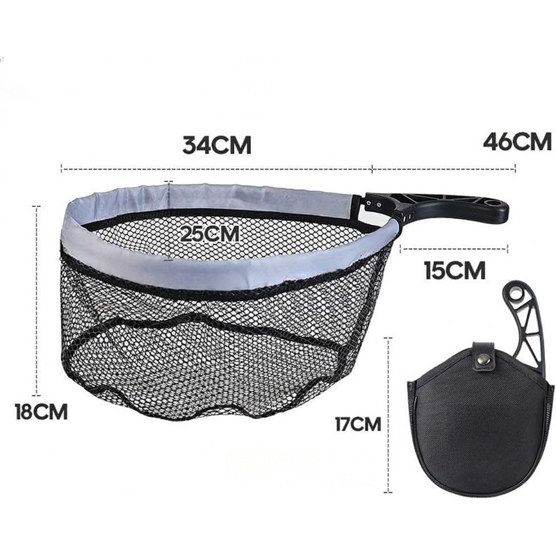 Red de aterrizaje de pesca plegable portátil con mango telescópico