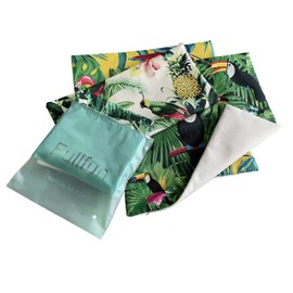 Fullfun Tropical Palm Cushion Covers, Flamingo linen pillow covers leaf cushions Pack of 4 square jungle throw pillowcase, For sofa, couch, bedroom & outdoor cushions 45 cm x 45 cm (18 x 18 inch)