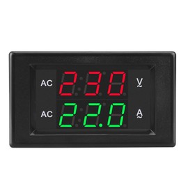 DROK Volt Amp Meter, AC 500V 100A Digital Voltmeter Ammeter Panel, 0.39 Inches LED 2in1 Multimeter, 2-Wire Voltage Amperage Tester Gauge with Current Transformer