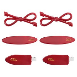 Vintage Hair Clips for Thick Fine Hair Bow Barrette for Women Girls Snap Hair Clips Dark Red Hair Accessories French Braid Hair Pins Decorative Hair Barrettes Clip for Thin Curly Hair Bow Clips 6 Pcs