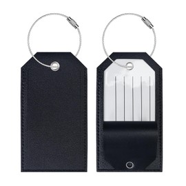 Gloppie Luggage Tags for Suitcases Travel Bag Tags for Luggage Name Suitcase Baggage Tag 2 Pack Black