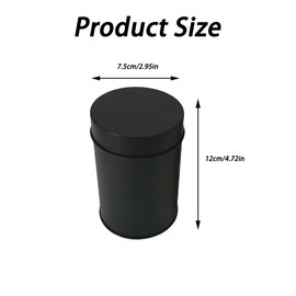 NYGHMY Matte Sealed Tea Canister, Black, Minimalist Style, Cylindrical Canister with Double-Lid Design, 3" Diameter x 4.7" Height, Ideal for Tea, Coffee, Spices, Sugar, and More