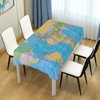 JUMBEAR World Map Painting Tablecloth Rectangle Polyester Table Cloth Large