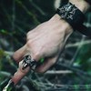 Alchemy Gothic Baphomet Men Leather Bracelet Black, Leather,