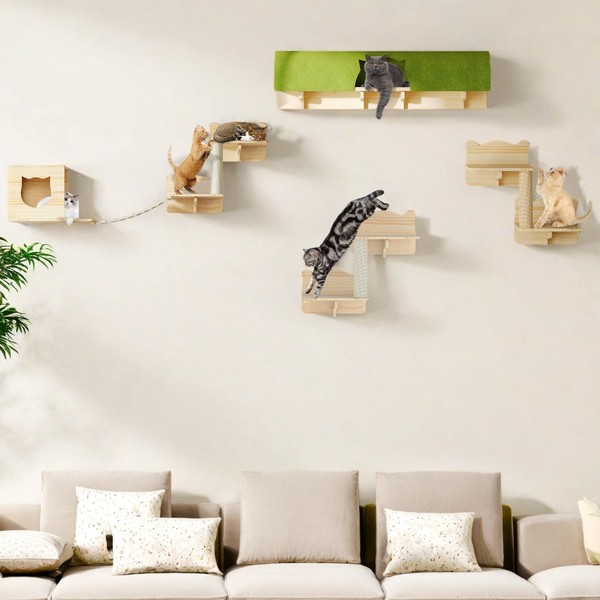 Homiflex Cat Shelves and Perches for Wall, 12 PCS Cat