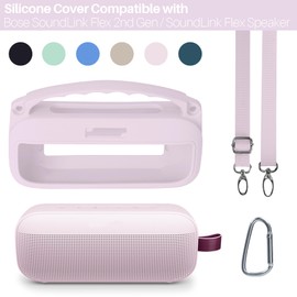 Lebakort Silikonhülle Tragetasche Case für Bose SoundLink Flex Tragbarer Lautsprecher (2 Gen) mit Schultergurten, Griff und Bergschnalle