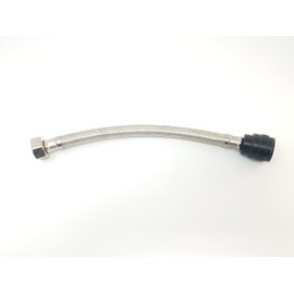 15mm Push Fit x 1/2" BSP, Flexible Hose Pipe Tap Tails, Long Lasting, Stainless Steel, Leak Proof (500mm)