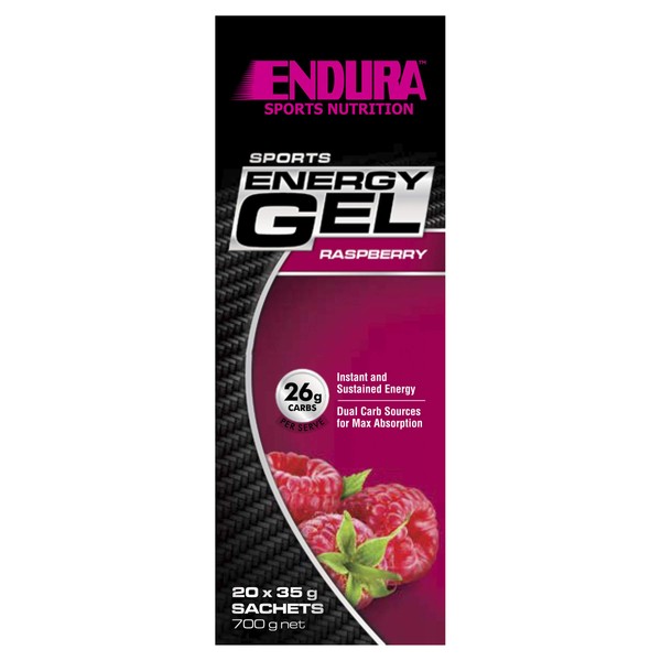 Endura Sports Energy Gel Raspberry 20 x 35g Sachets