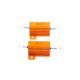LM YN 25 Watt 1000 1K Ohm 5% Wirewound Resistor Electronic Aluminium Shell Resistor Gold (Pack of 2)