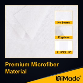 UNIMADE Microfiber Cleaning Cloths, 24 Pack Microfiber Towels for Cars Bulk Shop Towels Absorbent Car Cleaning Rags for Automotive Bar Mechanic Restaurant Garage Housekeeping, 11.5"x 11.5", White