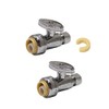 (Pack of 2) EFIELD Push Fit 1/4 Turn Straight Stop