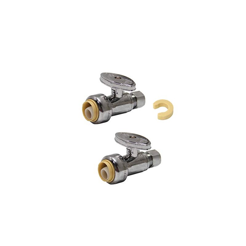 (Pack of 2) EFIELD Push Fit 1/4 Turn Straight Stop