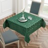 HommxJF Scroll Damask Jacquard Rectangle Green Tablecloth 60" 120"，Wipeable Table