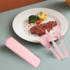 Reusable Utensils Set with Case, Plastic Fork Knife Spoon Cutlery