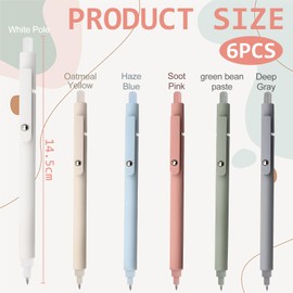 BlueXP Gel Pens 6pcs 0.5mm Black Ink Pens, Fine Point Smooth Writing with Dry Quickly Streamlined Barrel Added Spring Inside All Scenario Writing Companion