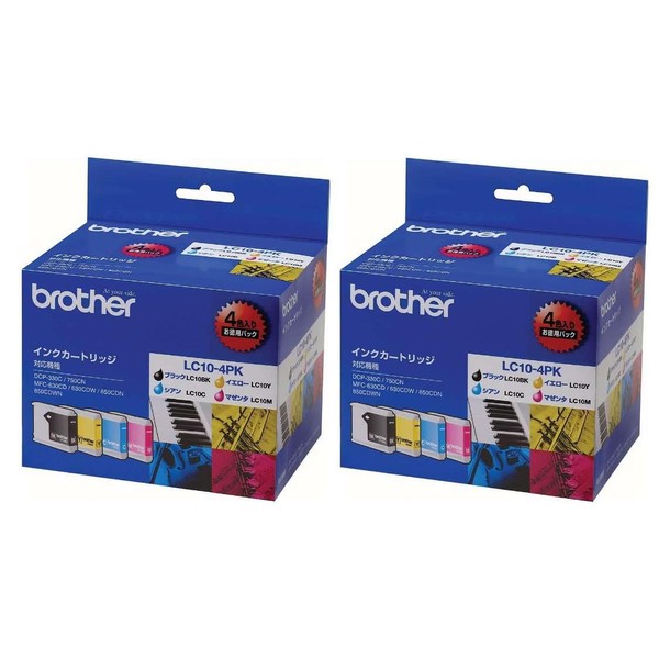 Brother Genuine Ink LC10-4PK 4 Color Pack x 2