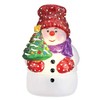 Snowman With Tree Candle Light Ornament