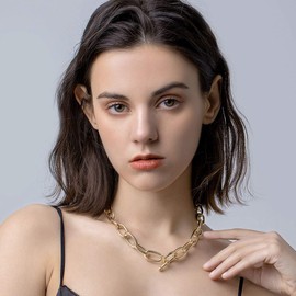 LILIE&WHTE Chunky Chain Necklace for Women Thick Chain Collar Necklace Trendy Necklaces Cable Link Chain Choker Necklaces for Women Chunky Necklace Punk