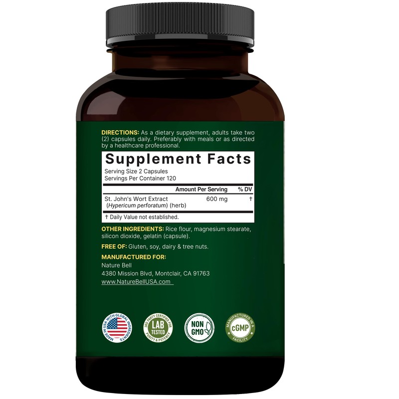 NatureBell St. John’s Wort Extract, 240 Capsules – 600 mg