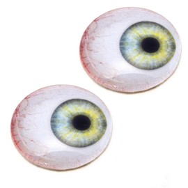 Megan's Beaded Designs Side Glance Light Green Human Glass Eyes 6mm to 60mm Jewelry Making Art Parts Taxidermy Sculpture Eyeball Flatback Domed Cabochons (8mm)