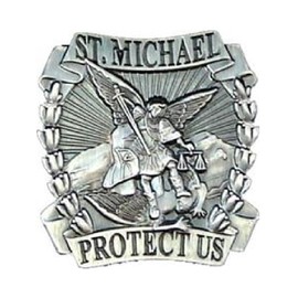 EAGLE CREST NEW "Saint Michael Protect Us" Pin - Ships in 24 hours, Pewter, Small