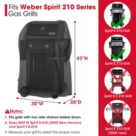 Unicook 2 Burner Grill Cover 30 Inch, Heavy Duty Waterproof Small BBQ Cover, Compatible with Weber Spirit 210 Grill with Side Tables Down, Does NOT Fit Spirit II E-210 with Side Tables Installed