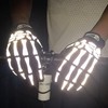 YAPJEB Skeleton Gloves Adjustable, Touch Screen Windproof Skull Gloves fit
