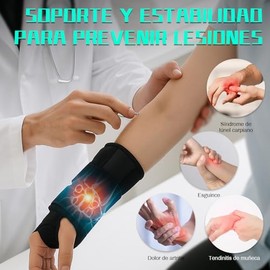 2PCS Muñequeras Para Aliviar El Túnel Carpiano, Muñequera Ajustable con 2 Placas de Aluminio Desmontables, Muñequera Ortopedica, Cómoda y Transpirable, Adecuada Tanto para Mujeres Como para Hombres (Negro)