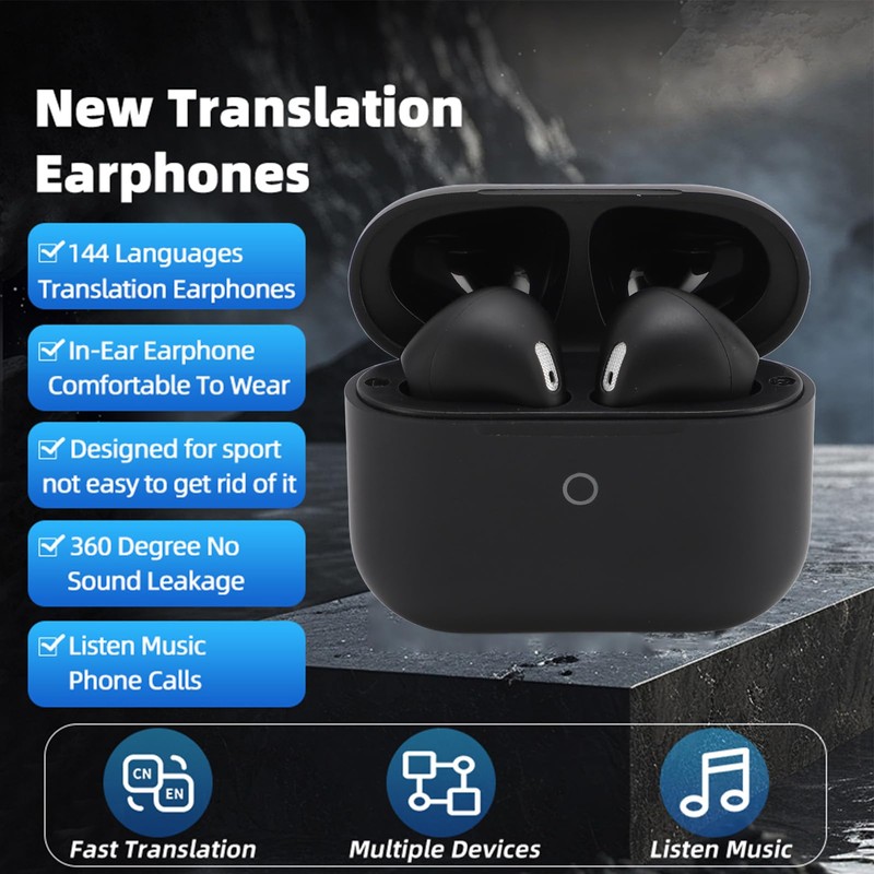 Language Translator Earbuds, 144-language Real-time Two-Way in-Ear Earbuds, translating Earbuds