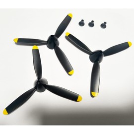 3 Sets Rc Plane 3-Blade Propeller with Propeller Savers and 3 Adapters for VOLANTEXRC P51 F4U P40 BF109 Spitfire Airplane New Version