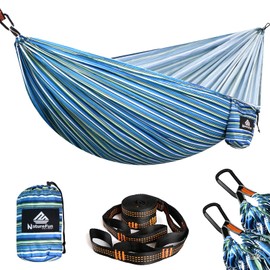 NATUREFUN Ultra-Light Travel Camping Hammock | 300kg Load Capacity,Breathable,Quick-drying Portable Hammock | 2 x Premium Carabiners,2 x Nylon Slings Included | Outdoor Indoor Garden