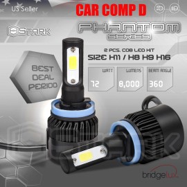 Stark 72W 8000LM US BridgeLux Chip LED Kit 6000K 6K Light Bulbs Fog Lights - H11