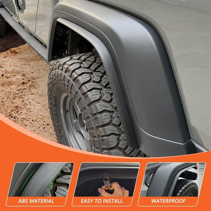 4 PCS Front & Rear Fender Flares Fender Trim Extension