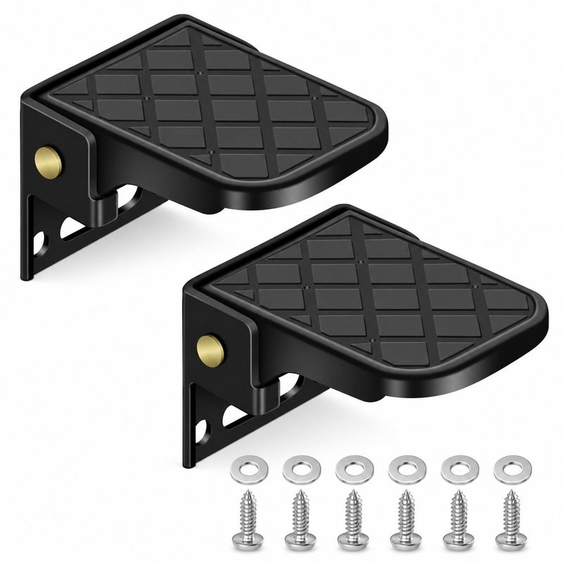 2-Pack Folding Truck Bed Steps with Anti-Slip Rubber Pads, 440