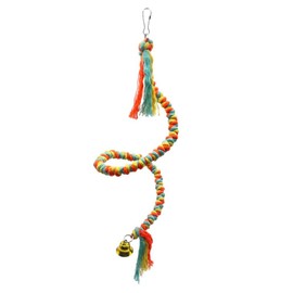 Bird Rope Perch Bird Perches for Cage, Colorful Cotton Bendable Rope Perch Swing, Parrot Perch Parrot Toys Parakeet Toys Bird Toys for Parrots (Multi-Color, 20 inch)