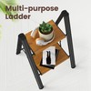 HBTower Step Ladder,Lightweight Aluminum Folding Step Stool with Anti-Slip Wide