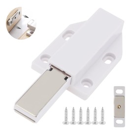HOJLKLD Magnetic Push Latch, 2 Pack Heavy Duty Push to Open Magnetic Touch Latches for Large Doors Drawer Cabinet Cupboard