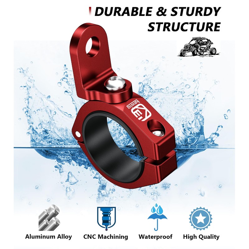 VAZESWIN 2 PCS UTV Whip Light Mounts, Sturdy Aluminium Alloy