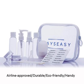 Travel Bottles WAYSEASY Leak-Proof Refillable Toiletry Bottle and Containers with Clear TSA Toiletry Bag Durable