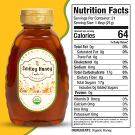 Smiley Honey, Raw and Unfiltered, Honey From Florida, Always Fresh, Always Flavorful (1lb, Organic Honey)