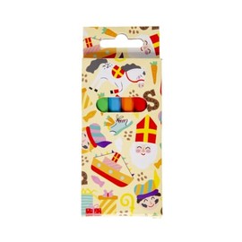 DUCKIEZ Colouring Pencils 9cm 6 Colours Kids Party Bag Gift (Sinterklaas, 1 Piece)