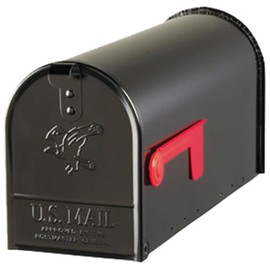 Gibraltar E1100BAM Elite Post-Mount Mailbox, Medium, Black Steel - Quantity 1